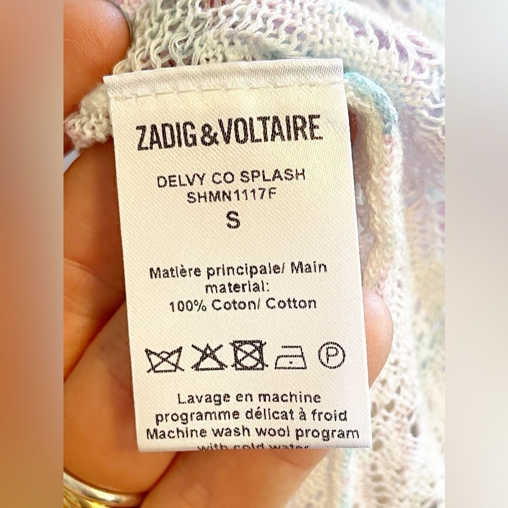 ZADIG & VOLTAIRE Delvy Co Splash Jumper crochet Sweater Size S - Picture 9 of 11